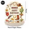 Rodeo Theme Birthday Party Decor Tableware Set Paper Plates Cup Napkins Tablecloth Wild West Cowboy Cowgirl Rodeo Party Supplies