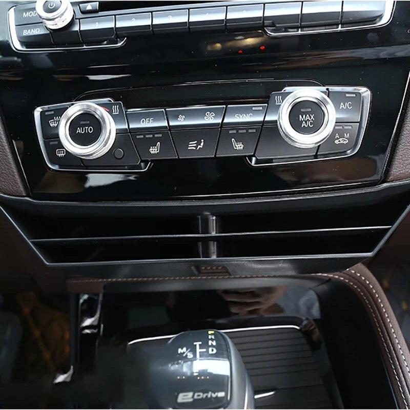 ABS Auto Center Console CD Panel Storage Box Stowing Tidying Sticker Car Interior Accessories Decoration For BMW X1 F48 2016-21