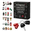 Christmas Countdown Calendar 2D Acrylic Ornament 24 Days Fitness Gear Christmas Ornaments for Winter Holiday Party Home Gym