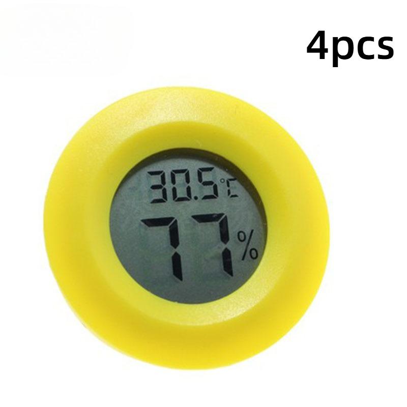 

4 шт. ЖК-цифровой термометр гигрометр для помещения электронный измеритель температуры и влажности датчик шкала метеостанция для дома 4pcs жёлтый