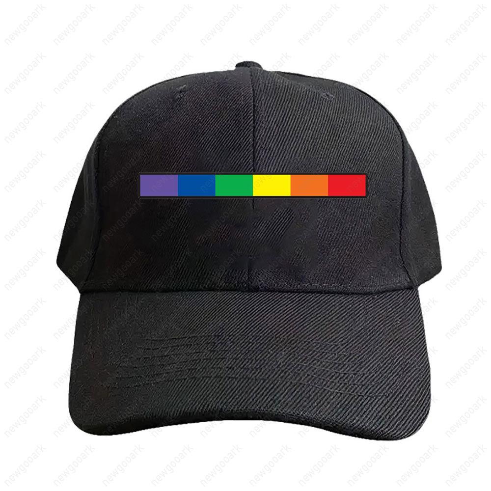 Subtle Rainbow Gay Pride Flag Strip Subtle Minimalist Pride Cap Women Unisex Adult Adjustable Printed Baseball Caps Trucker Cap