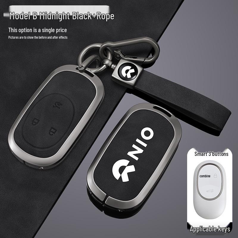 Genuine Leather Car Key Case for Nio ET5, ES6, ET5T, ET7, ES8, EC6, ES7, EC7 (2023 Model)
