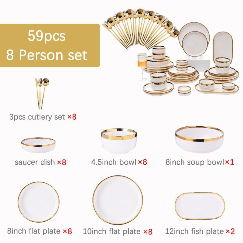 Funoble 29 шт., 4/6 человек, набор посуды, керамический набор тарелок для еды, набор белых фарфоровых тарелок, набор посуды, блюдо для ресторана, отеля