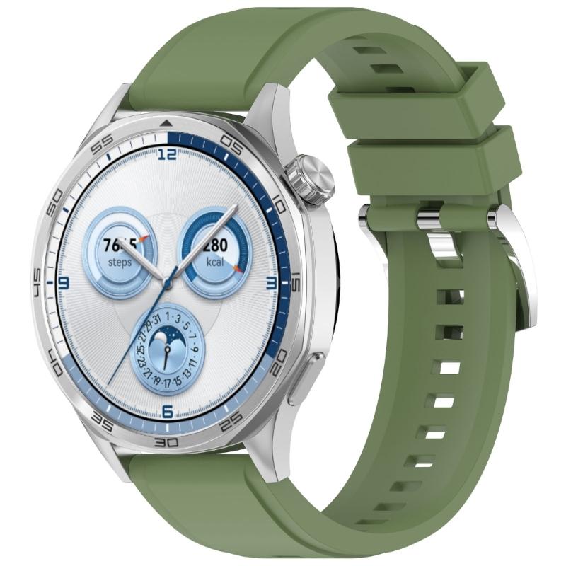 Adjustable Soft Silicone Watch Straps 22mm Press Button Closure Waterproof Lightweight Watch Band for Watch GT6