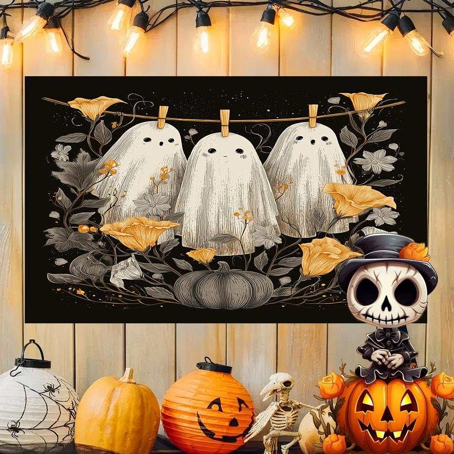 Жутко Милый Хэллоуинский Фон Ткань Подвесная Ткань Спальня Прикроватная Декоративная Настенная Ткань Аренда Общежитие Гобелен 74x94cm(29x37in)