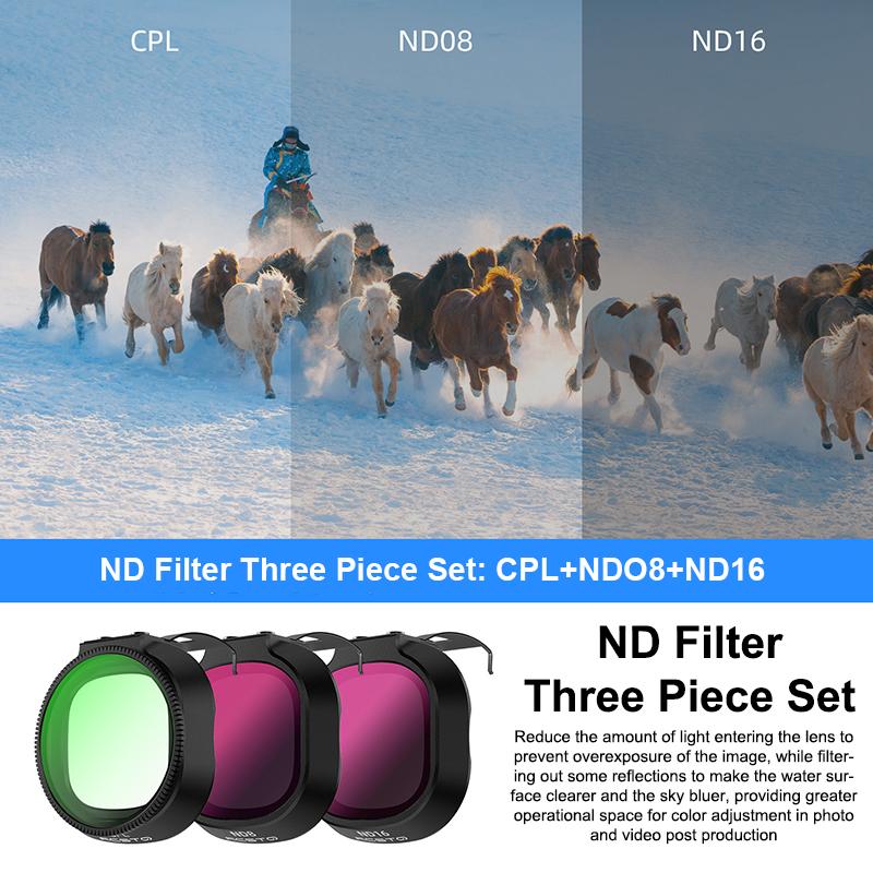 Kit de filtres pour objectif de drone pour Neo2 Filtre ND Kit Filtre ND8 ND16 ND32 Filtre CPL UV Filtre anti-reflets pour caméra Accessoires de drone