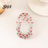 Hair Clip Claw for Women, Transparent Acrylic with Anti-Slip Dense Teeth, Dopamine Stripe Stable Grip Back Head Half-Tied Updo Hairstyles Accessory