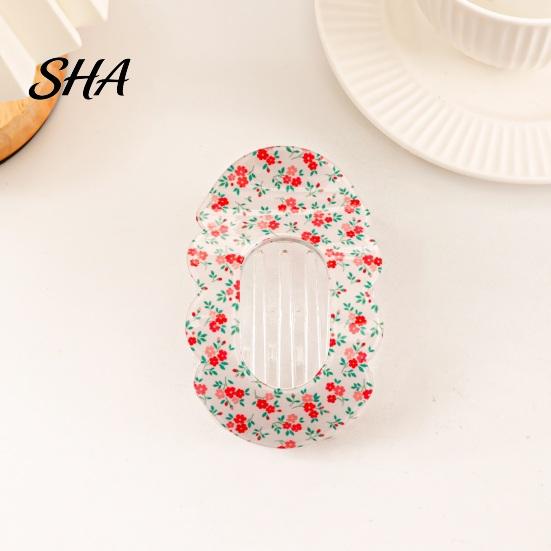 Hair Clip Claw for Women, Transparent Acrylic with Anti-Slip Dense Teeth, Dopamine Stripe Stable Grip Back Head Half-Tied Updo Hairstyles Accessory