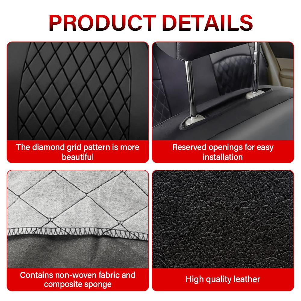 Car Seat Cover PU Leather Full Set Full Surrounded Seat Protector Cover Universal Waterproof Seat Cover Auto Interior Accessory