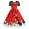 Womens Short Sleeve Lace Christmas Loose High Waist Wedding Holiday Party Splice Maxi Dresses