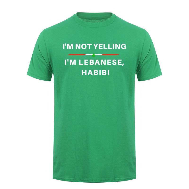 Im Not Yelling Im Lebanese Habibi Funny Arabic Tshirt Lebanon Flag Graphic T Shirts Casual Style Da960
