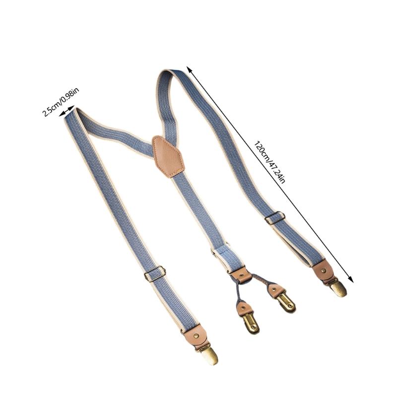 Fashion Y Shape Design Suspenders For Men And Women Adjustable Straps Elastic Brace For Formal Occasion with 4 Clip