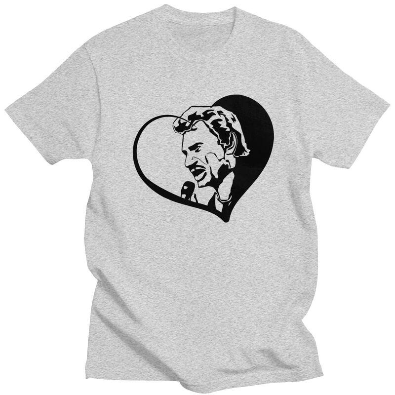 Custom French Rock Legend Johnny Hallyday Tshirts for Men Short Sleeve Leisure T Shirt Cool Tshirts Pure Cotton Tee Gift Idea