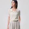 Women's Linen Blend Knitted Lapel Top