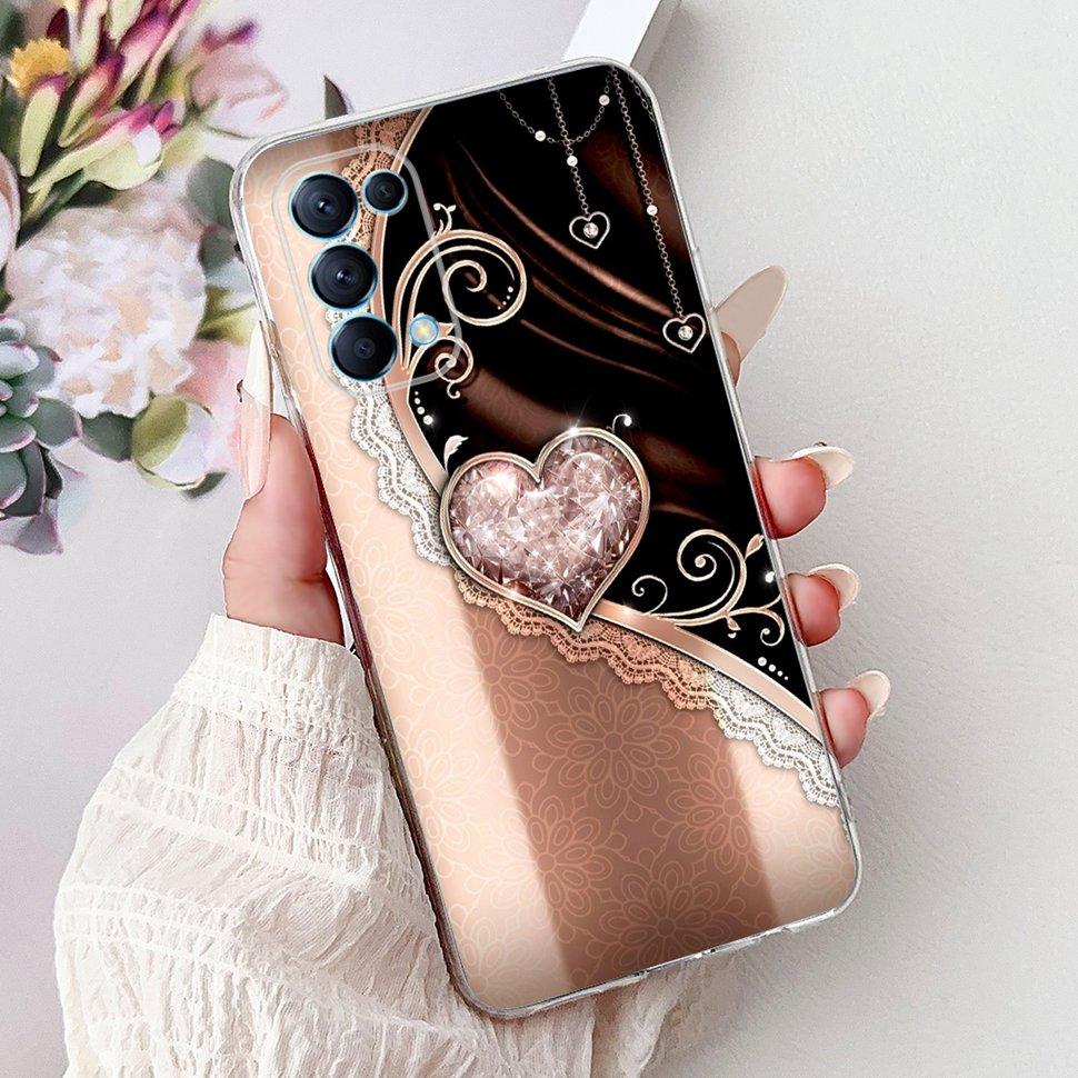 For Oppo Reno5 5G Case Stylish Flower Butterfly Soft Silicone Case For Oppo Reno5 Reno 5 K 5K Cases CPH2145 Cover Coque Bumper