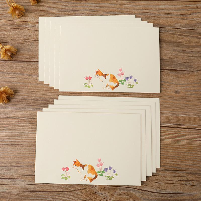 Creative Fresh Cat Western Style Envelopes and Colorful Postcard Storage