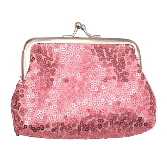 Women Coin Purse, with Metal Hinge And Kiss-lock Design, Lightweight Portable Mini Wallet, with Sequined Glitter Vintage Pouch for Coins Cards