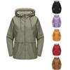 European and American New Hooded Solid Color Trench Coat Women's Long-sleeved Spring and Autumn Thin Coat Casual Cross-border Women's Clothing A