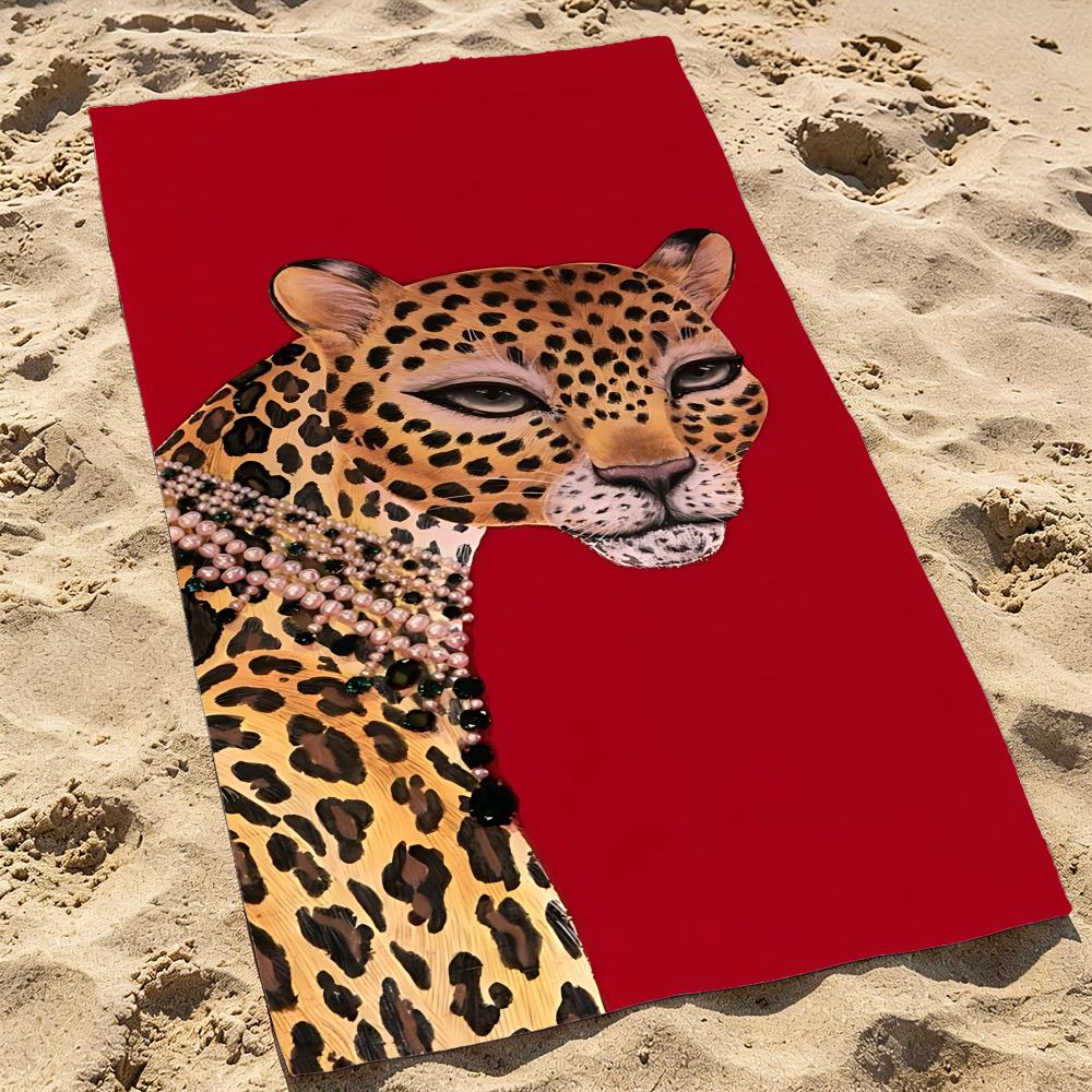 Cheetah Print Towel Beach Towel Oversized Super Absorbent Soft Swim BeachTowels for Men, Women