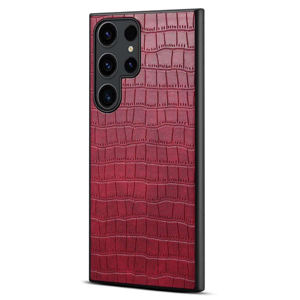 For Samsung Galaxy S25 Ultra Case Crocodile Texture Design Leather Slim Back Cover