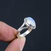 Natural Rainbow Moonstone Solid 925 Sterling Silver Split Shank Handmade Ring Jewelry For Women & Girls