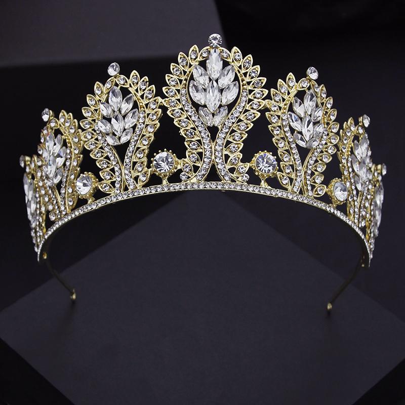 Luxus Wunderschöne Kristall Hochzeit Krone Kopfschmuck Braut Tiaras für Frauen Braut Diadem Haar Schmuck Royal Queen Kopf Zubehör