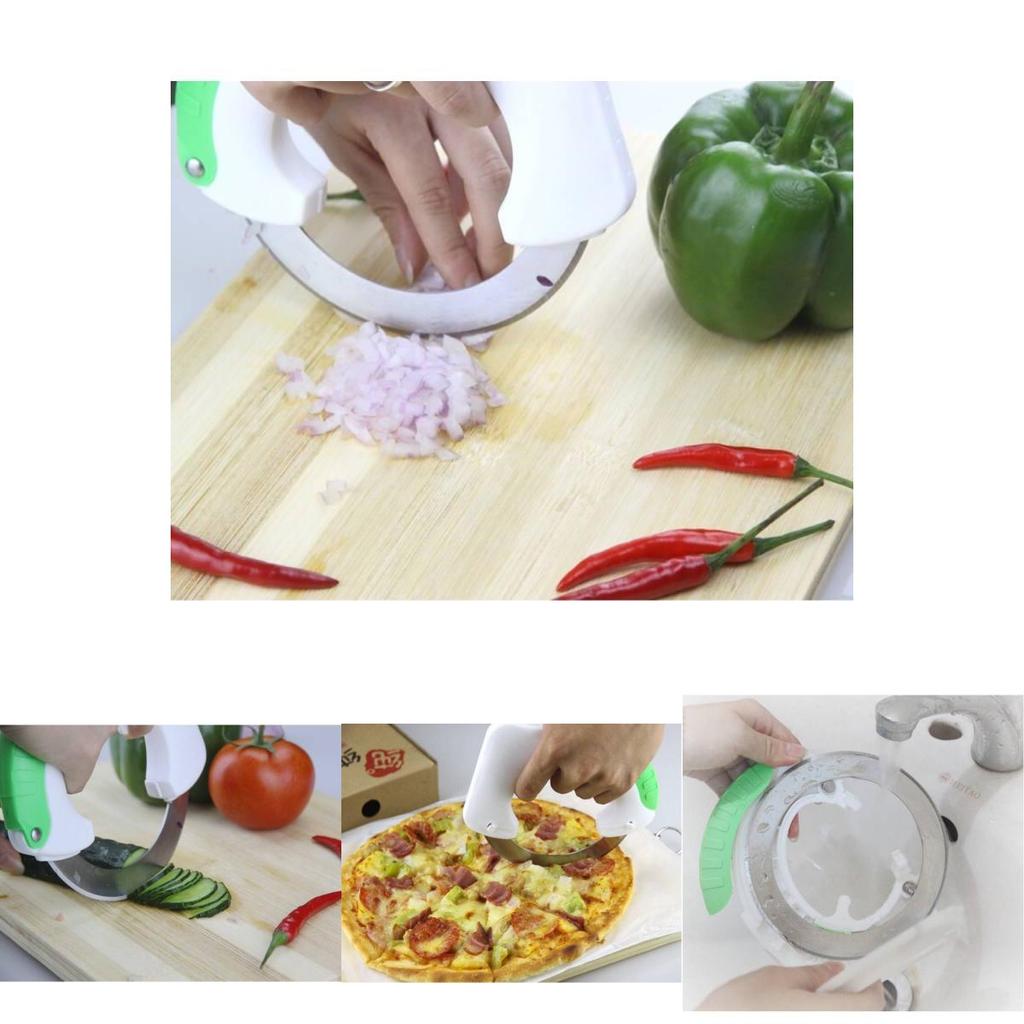 Multifunctional Circular Kitchen Knife With Stainless Steel Blade For Cutting Vegetables Pizza Cake