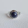 Natural Lapis Ring, Round Lapis Lazuli Designer Ring, Handmade 925 Sterling Silver Ring, Gift for Sister, Taurus Birthstone Ring