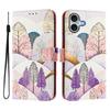 For iPhone 16 Plus Case Pattern Printing Wallet Phone Cover with Strap