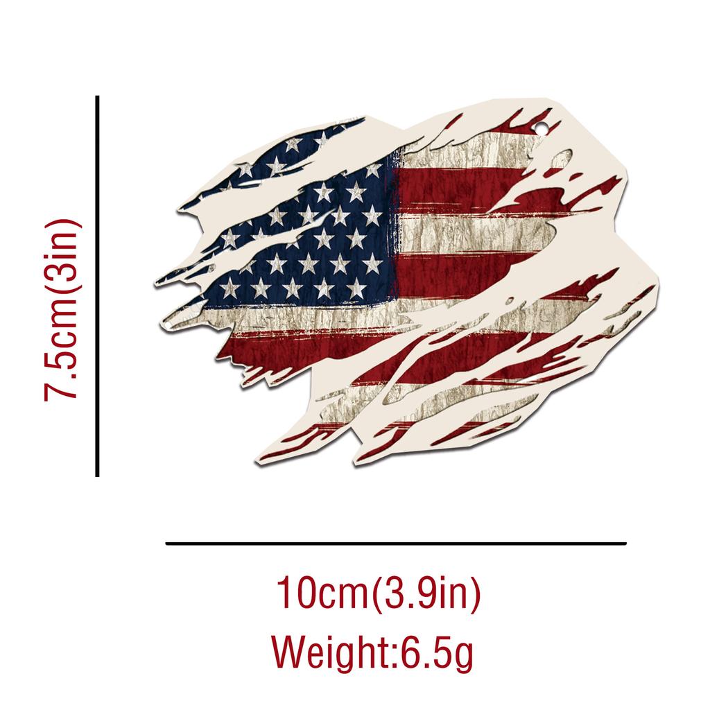 4th of July Wooden Wall Mount Door Sign - Patriotic Star Flag Decor with Independence Day Theme - Ideal for Memorial Day and Sum