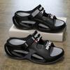 2025 platform slippers one-word sandals men's new summer non-slip outdoor sports leisure wading beach shoes