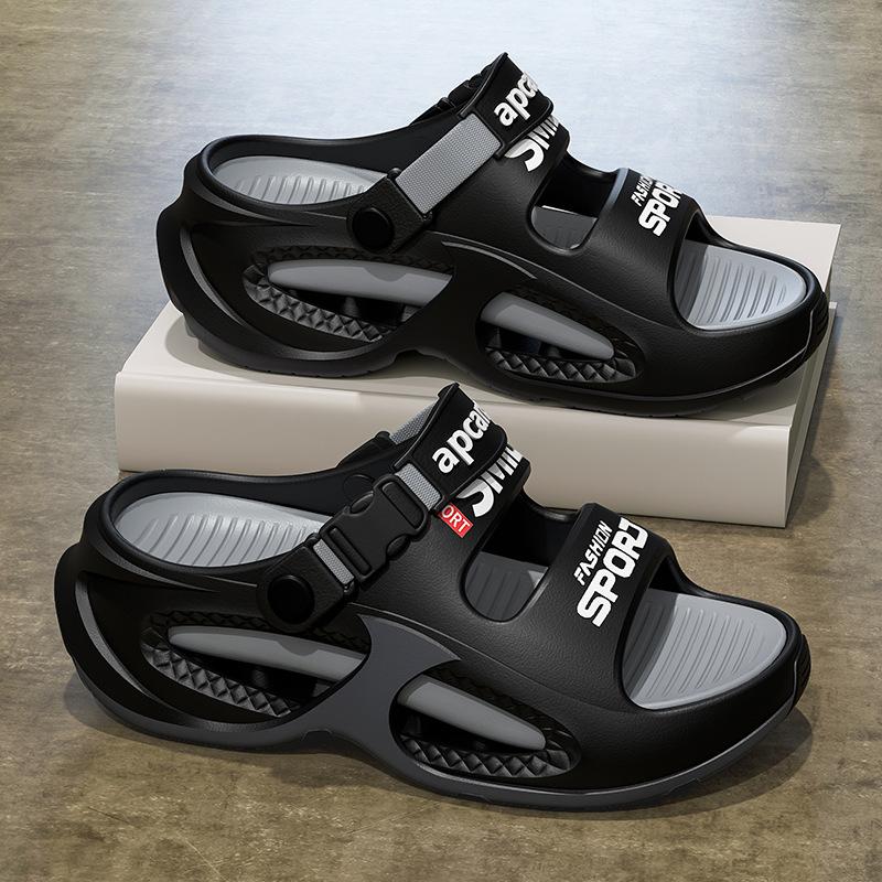 2025 platform slippers one-word sandals men's new summer non-slip outdoor sports leisure wading beach shoes