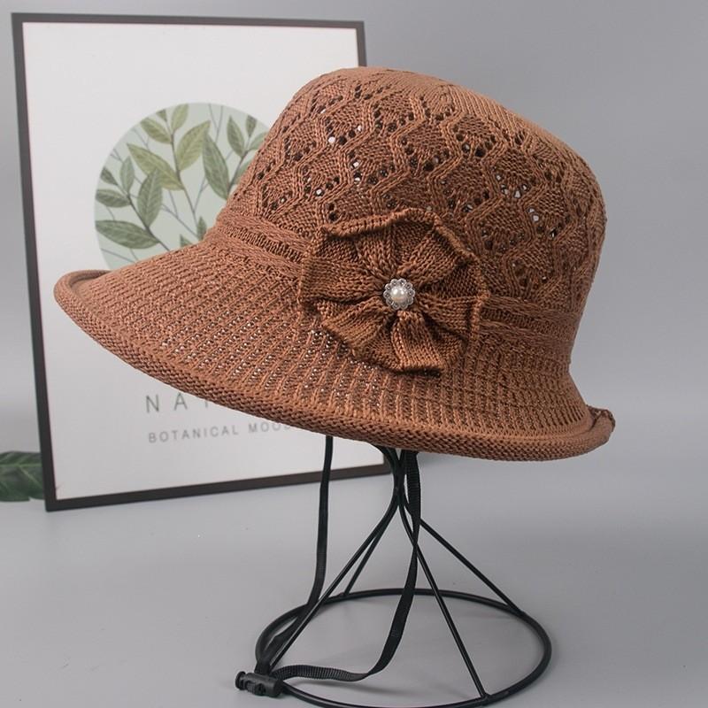 Sun Protection Hat For Women With Embroidered Flower Pattern Outdoor Summer Foldable Breathable Polyester