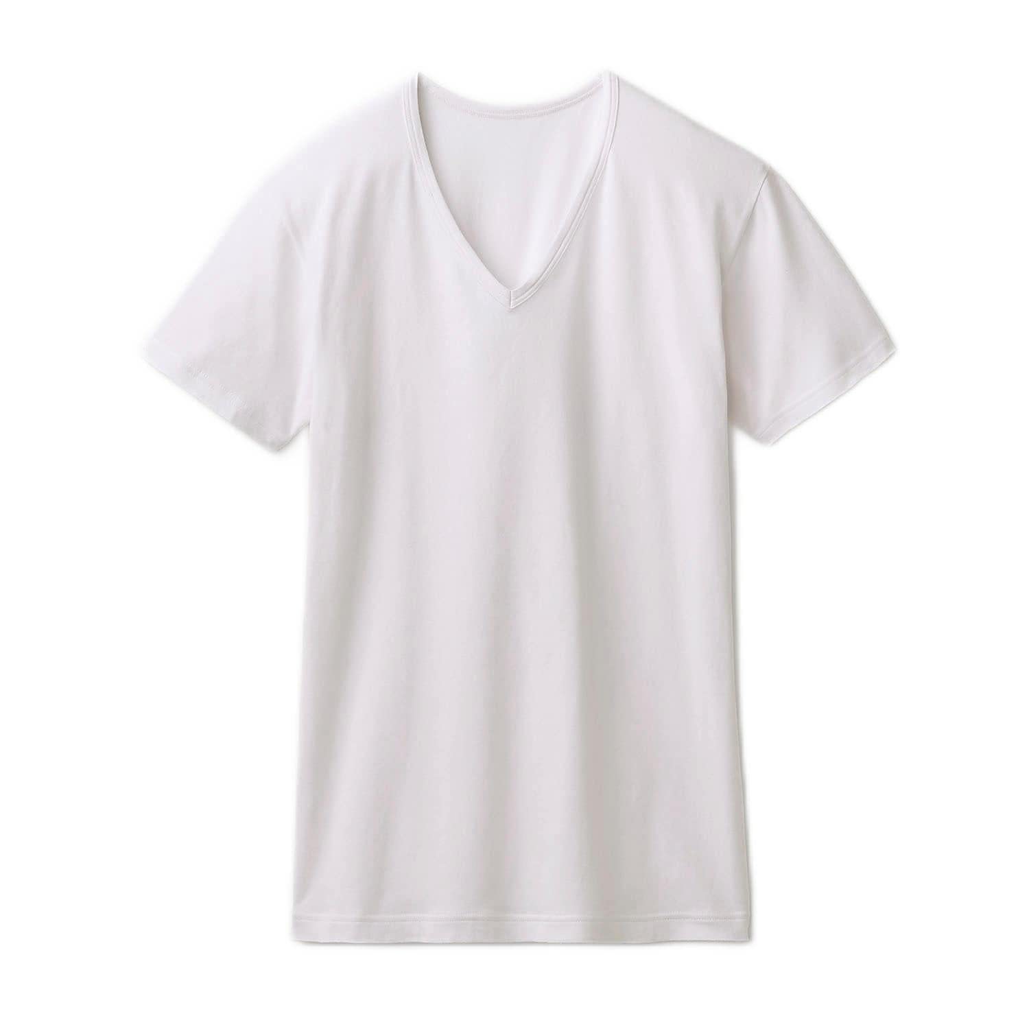 

Belle Maison Футболка с коротким рукавом из смесового хлопка, теплая, внутренняя, размер L, мужская, с V-образным вырезом, Hotcot, молочно-белая,