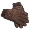 Winter Warm Mittens Man Cycling Thickened Plush Wrist Touch Screen Suede Fabric Driving Gloves