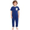 Unisex Kids Adaptive Clothing Jumpsuit Back Invisible Zipper for Easy Dressing Contrast Color with Pocket