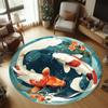 Round Area Rugs Two Koi Fish Oriental Art Floor Mat Carpet Non-Slip Machine Washable Kids Play Living Room Hall Bedroom