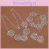 Thread High Square Geometric Quality Water Drop Earrings Bracelet Necklace Fashion Sterling Silver Jewelry Set