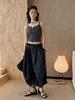 Louvre Spring Double Strap Buttoned Camisole Slimming Top