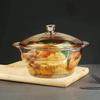 Flavinmci Amber Heat-Resistant Crystal Glass Pot