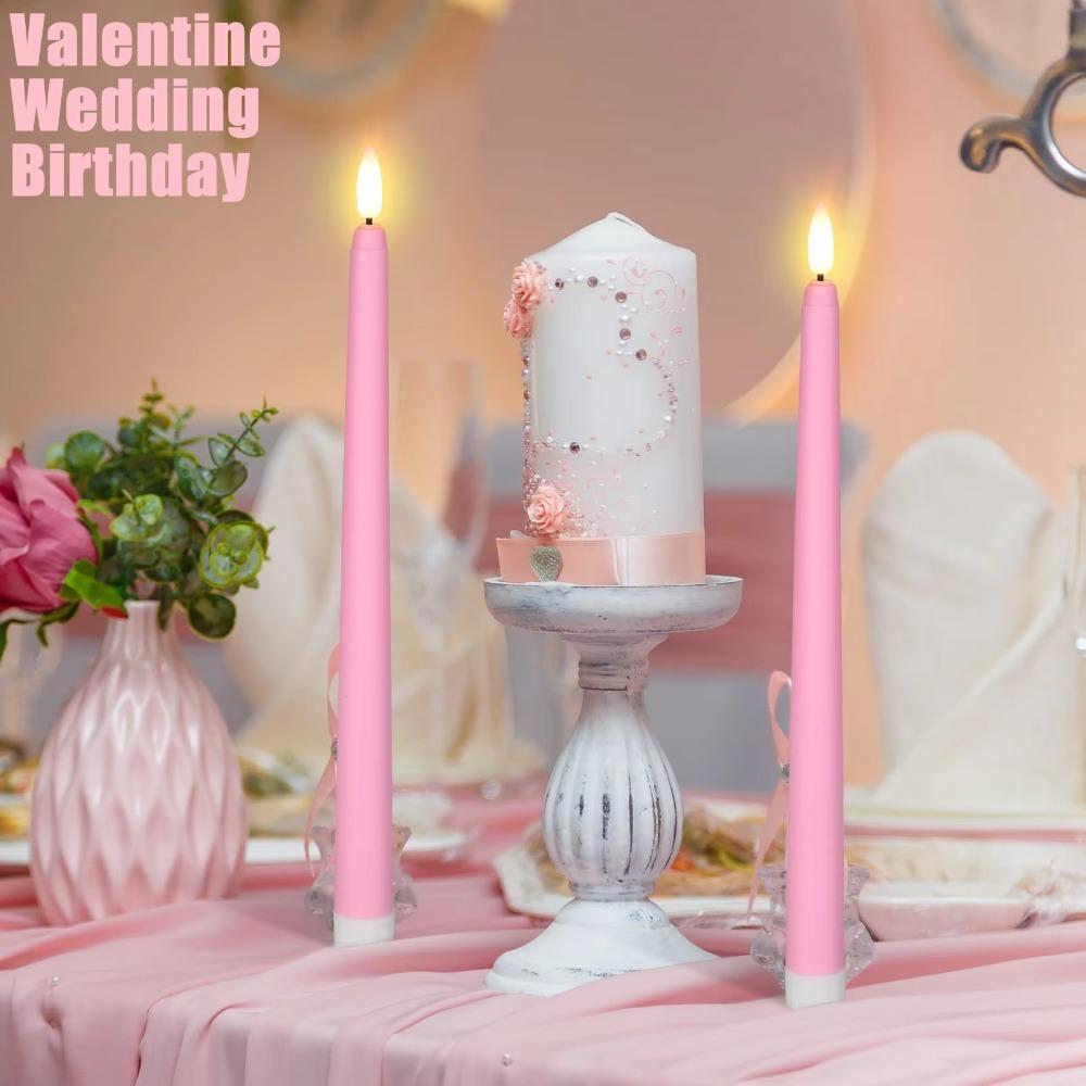 12-120Pcs LED Taper Candles Artificial Black Flameless Flickering Candle Christmas Lights Home Birthday Wedding Candles Battery