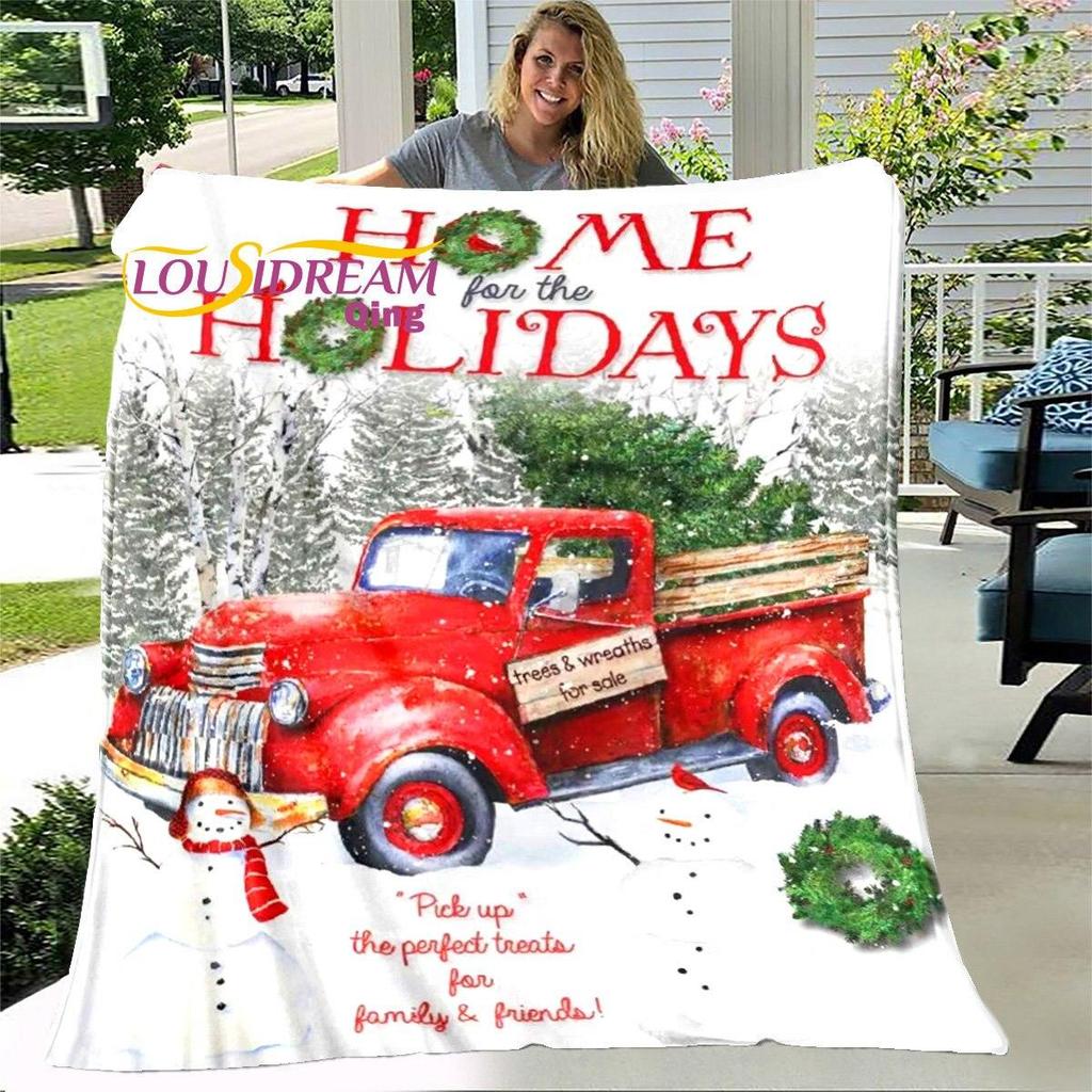 Blanket Throw Merry Christmas Soft Blanket Dust Cover Sofa Bed Blankets for Adults Home Decotation