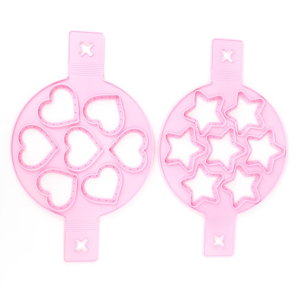 2Pcs Silicone Egg Ring Pancake Maker Non Stick Egg Cooker Pan Flip Mold DIY Kitchen Accessories