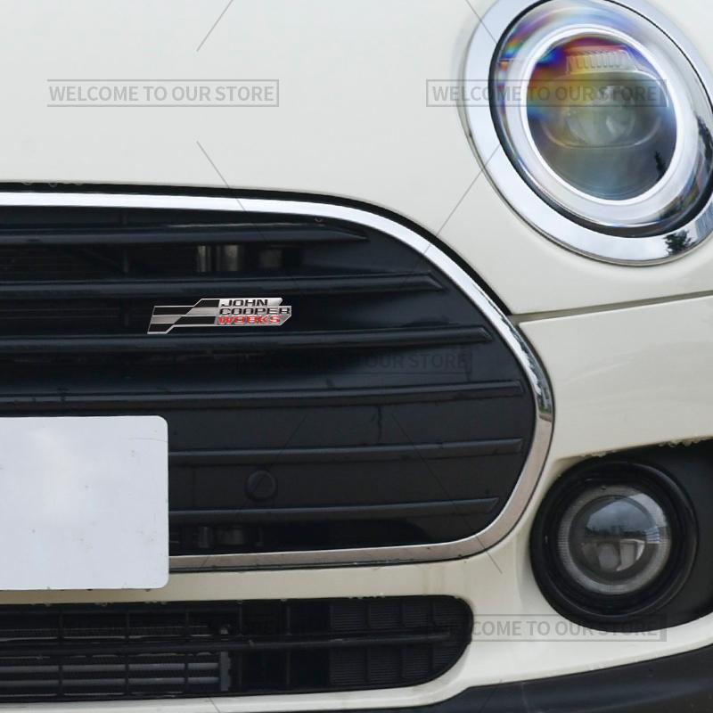 3D Car John Cooper Works Grille Emblem JCW Badge Metal Stickers Rear Trunk Decals For Mini Cooper S F66 F65 F67 U25 J01 J05 R61