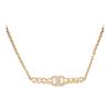 23S [23 Spring and Summer Style] Double C Fashion Trend Crystal Metal Rhinestone Necklace Women's Gold