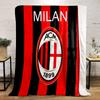 AC Milan Logo Designed Flannel Blanket for Bedroom, Living Room, Sofa, and Nap