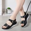 Summer Women 'S Sandals Wedges Heels Ladies Comfortable Hook &Loop Mid Heels Student Back Strap Womans Casual Soft Shoes