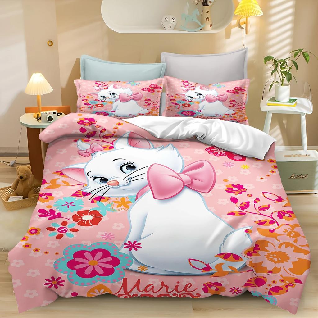 Catoon Duvet Cover Set M-Marie CatS Bedding Set Kids Boy Girl Bedroom Decoration 2/3piece set Single/Double/Queen Large Size
