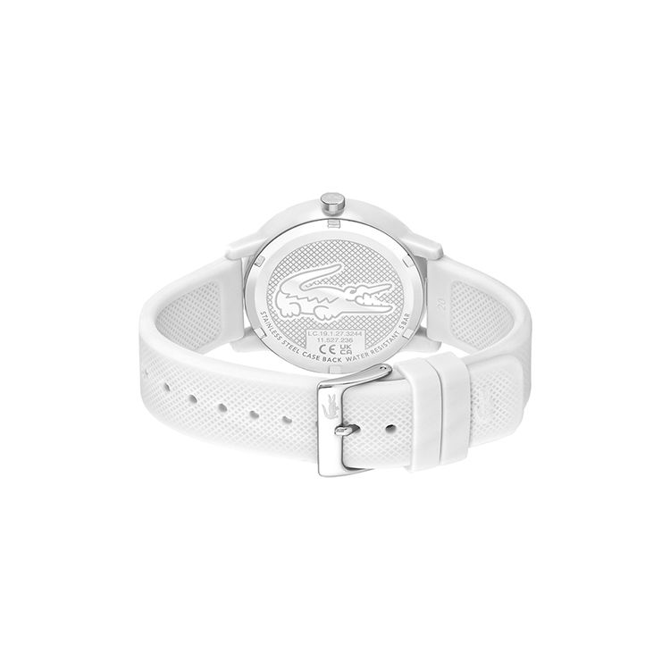 Lacoste 12.12 Series Watch Quartz Movement Silicone Strap 42Mm White Dial Men watches 2011169