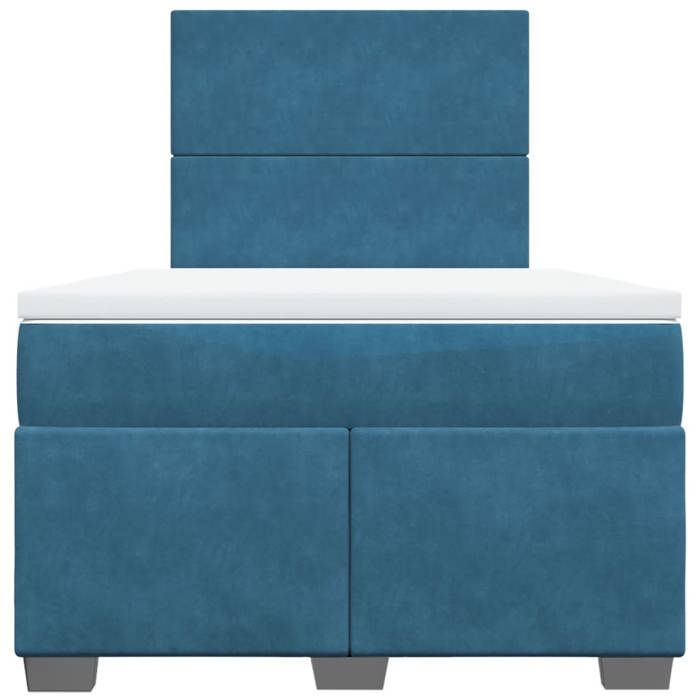 Maison Exclusive - Sommier à lattes de lit et matelas bleu 120x190 cm velours